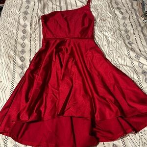 Chic Black High Low Dress with Asymmetrical Hem